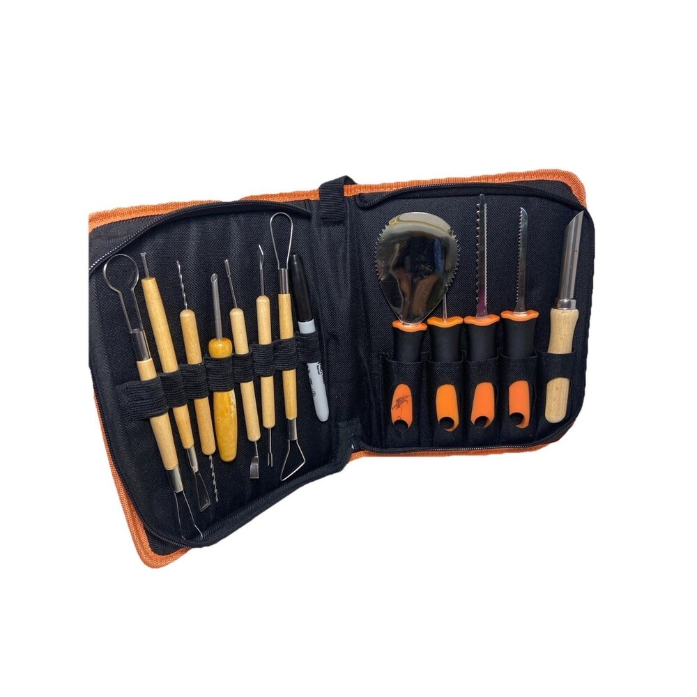 Unbranded Pottery and Clay and Sculpting Tools 13 Piece Set Ceramics & Zip Case